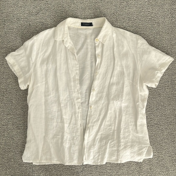 100% Linen Burberry Button Down - Picture 1 of 7